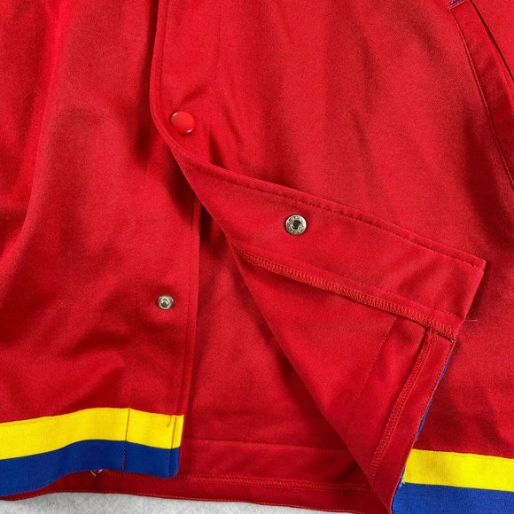 BROOKLYN XPRESS Mens XXL Warm Up Y2K Snap Up Short Sleeve Jersey Pockets - Picture 8 of 8